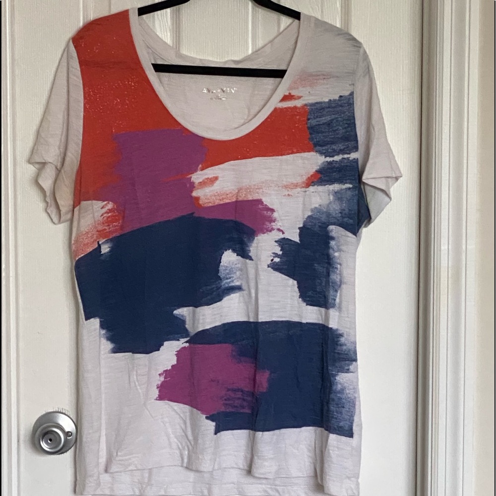 Brush stroke white tee
